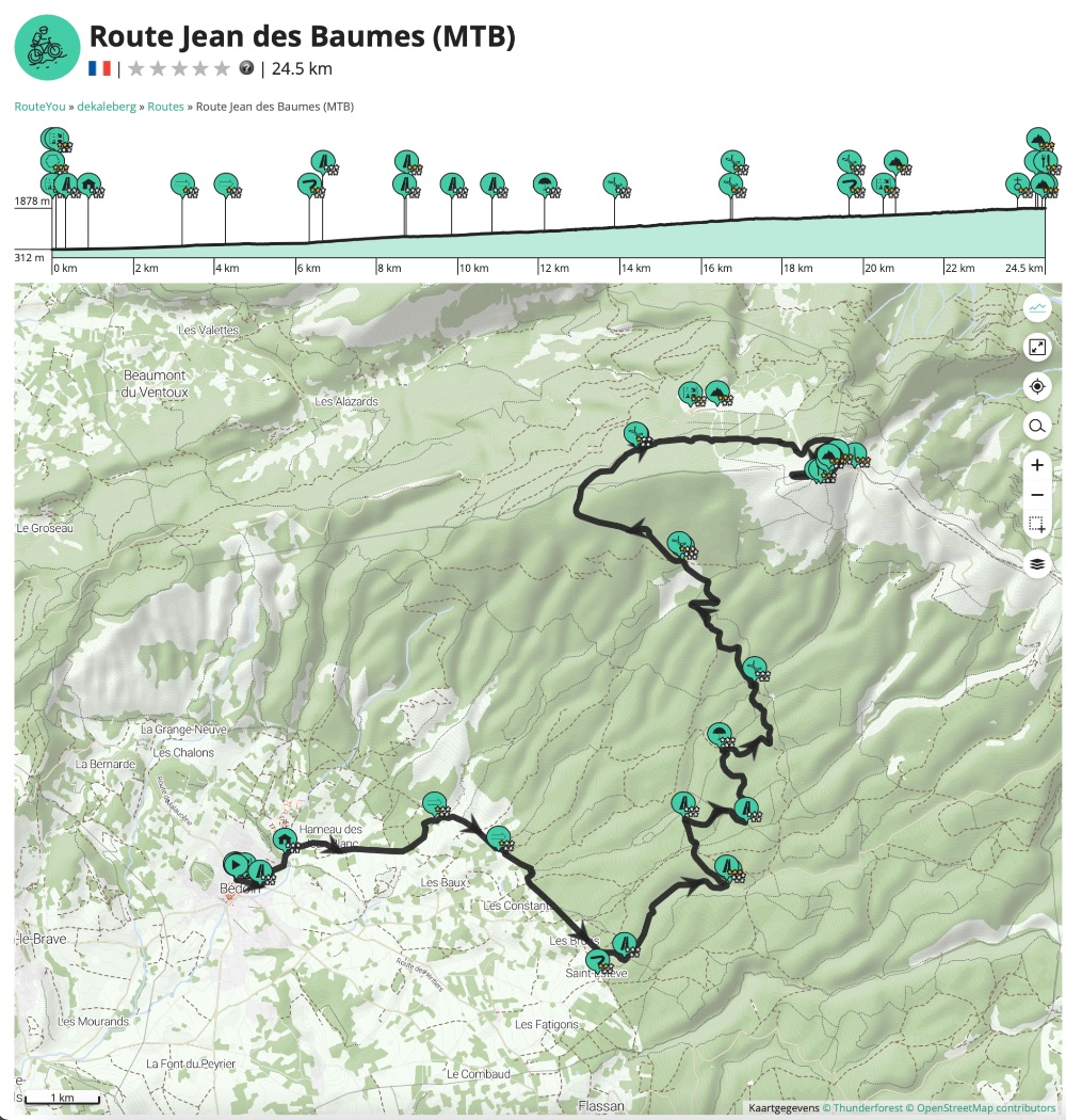 Interactieve kaart van de Route Jean des Baumes op RouteYou - klik op de afbeelding